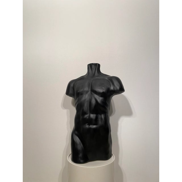 Mid-Century Modern Modern Matte Black Ceramic Torso For Sale - Image 3 of 12