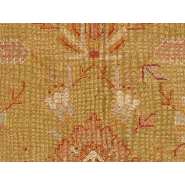 Traditional An Oushak Carpet, Turkish Rugs, Handmade Oriental Rugs, Gold, Green, Pink, Ivory For Sale - Image 3 of 11