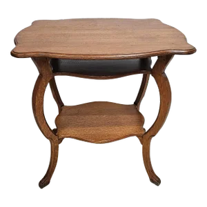 Mid 20th Century Three Tier Victorian Style Oak Accent Table