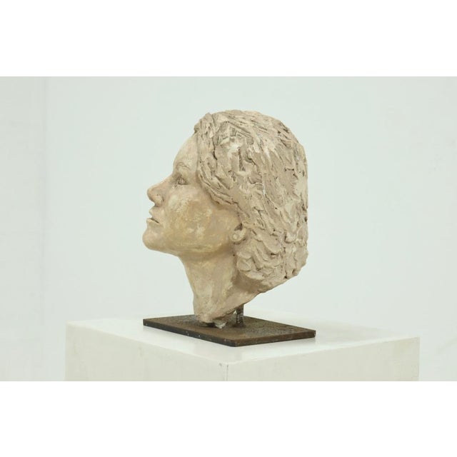 Mid-Century Modern Sculpted Clay Female Bust, 1970s For Sale - Image 3 of 8