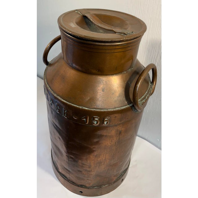 Vintage French Copper Milk Can Umbrella Stand For Sale In Dallas - Image 6 of 12