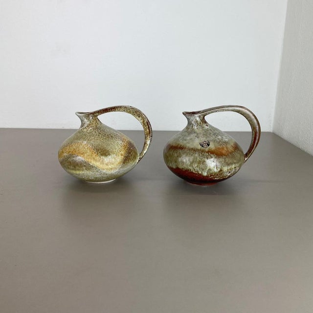 Pottery Vases 313 by Kurt Tschörner for Ruscha, Germany, 1960s, Set of 2 For Sale - Image 3 of 18