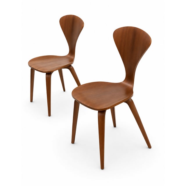 1960s ‘’Pretzel” Armless Chairs in Manner ofNorman Cherner for Plycraft- Pair For Sale - Image 5 of 6