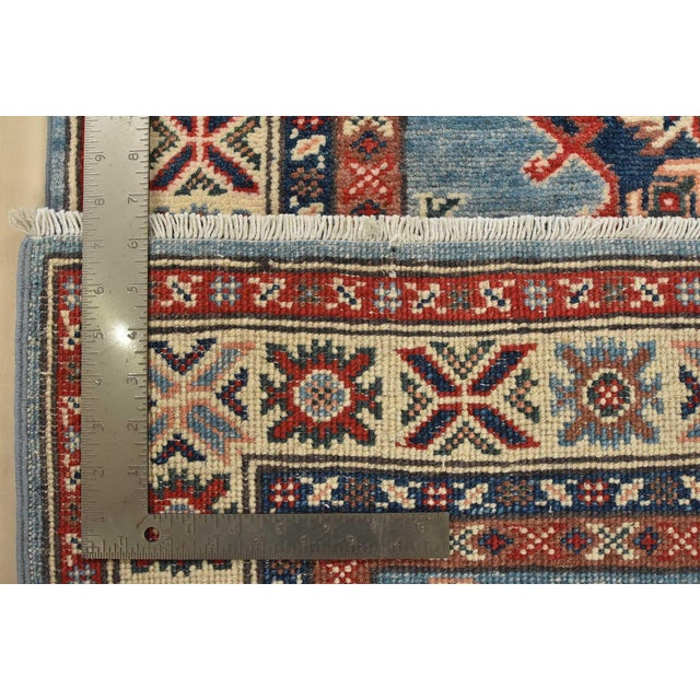 Kazak Runner 2’9” X 9’3” Blue Wool Tribal Hand-Knotted Oriental Rug For Sale - Image 13 of 13