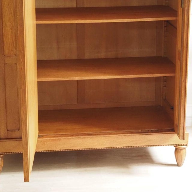 Art Nouveau Wardrobe in Oak with Oval Mirror For Sale - Image 10 of 17