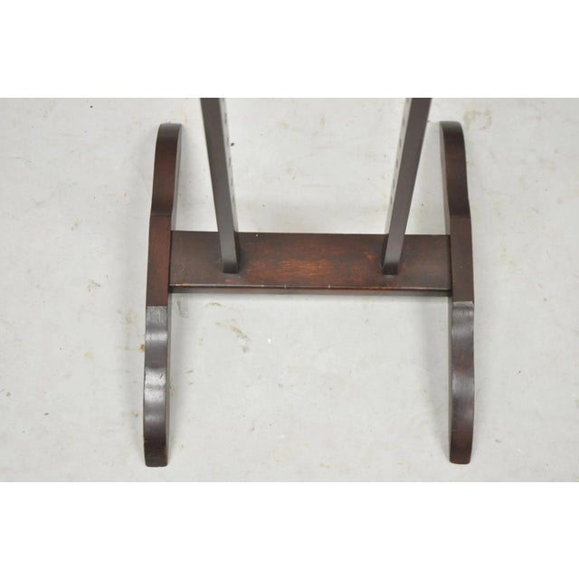 Brown Antique American Primitive Mahogany Handmade Wool Winder Spool Thread Stand For Sale - Image 8 of 10