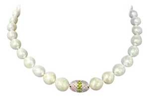 Bochic "Capri" FreshWater Pearl, Pink Sapphire, Peridot & Mix gems Necklace