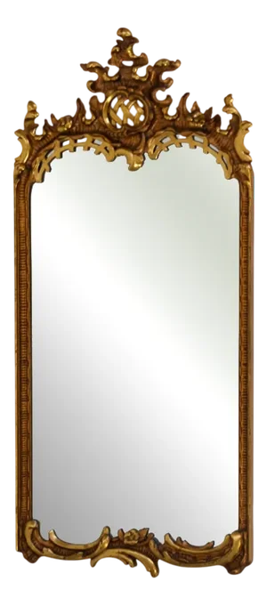 Antique Italian Rococo Style Carved Giltwood Mirror