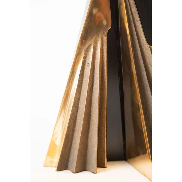 Mid Century Modern Italian Bronze and Black Stained Wood Sculpture, 1950's For Sale - Image 4 of 10