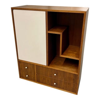 1960s Vintage MCM Danish Teak Shelving Wall Cabinet Display Unit in the Manner of Paul McCobb For Sale