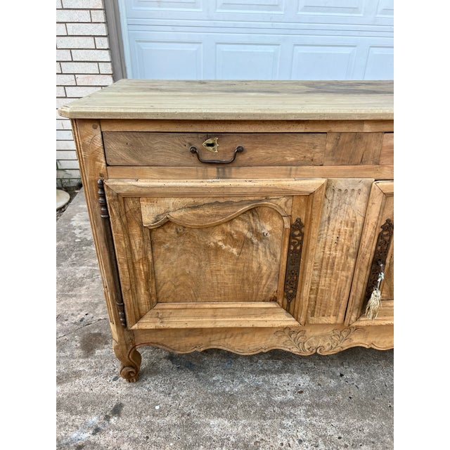 French 18th Century Louis XV Provincial Bleached Walnut Two Door Buffet For Sale - Image 9 of 12