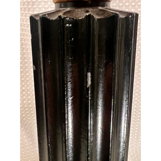 Metal 1950s Neoclassical Patinated Bronze Column Table Lamp by Crest Co For Sale - Image 7 of 12