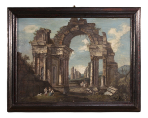 Italian Artist, 20th century Italian architectural capriccio painting, Oil on Canvas