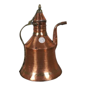 Antique Turkish Hammered Dovetailed Copper Gooseneck Tea Coffee Pot Kettle