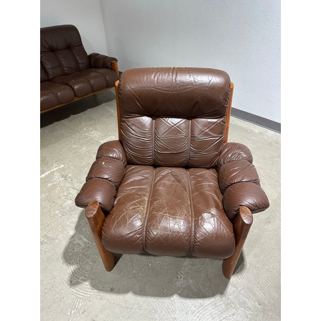Mid-Century Modern Vintage 1970s Teak and Leather Ekornes Attributed Montana Lounge Chair For Sale - Image 3 of 8