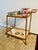 Mid-Century Modern Arteriors Bar Cart - Brand New - Cognac Leather, Blonde Oak & Antiqued Brass For Sale - Image 3 of 8