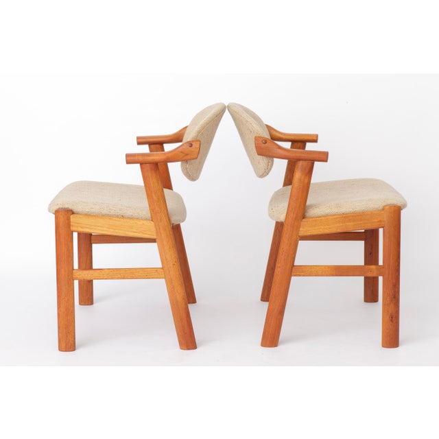 Danish Teak Dining Chairs with Beige Upholstery by Schou Andersen Møbelfabrik, 1970s, Set of 4 For Sale - Image 6 of 12