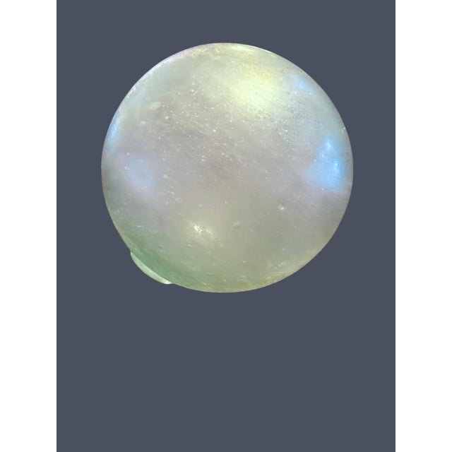 Glass Antique Glass Fishing Float-6'' Sea Glass Buoy-Coastal Nautical Decor-Japanese For Sale - Image 7 of 8