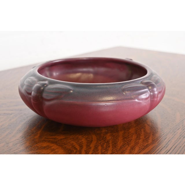 Early 20th Century Van Briggle Arts & Crafts Dragonfly Mulberry Glazed Ceramic Bowl, Early 20th Century For Sale - Image 5 of 12