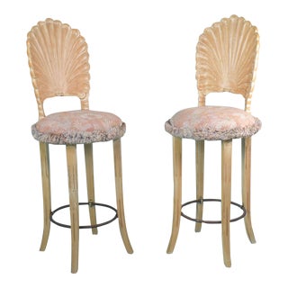 1980s Grotto Style Bar Stools - A Pair For Sale