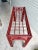 Late 20th Century Vintage Red Split Reed and Rattan Glass Top Console Entry Table - Newly Painted For Sale - Image 5 of 12