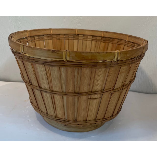 Boho Chic Vintage Hand Made Woven Basket For Sale - Image 3 of 7