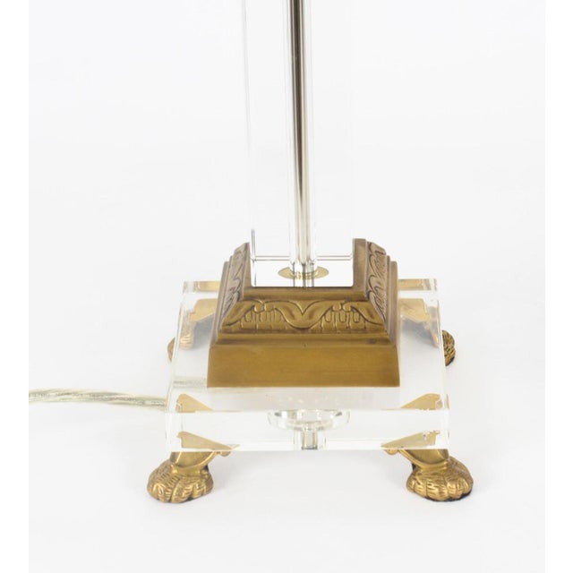 Corinthian Column Ormolu & Glass Table Lamps, Mid-20th Century, Set of 2 For Sale - Image 12 of 18