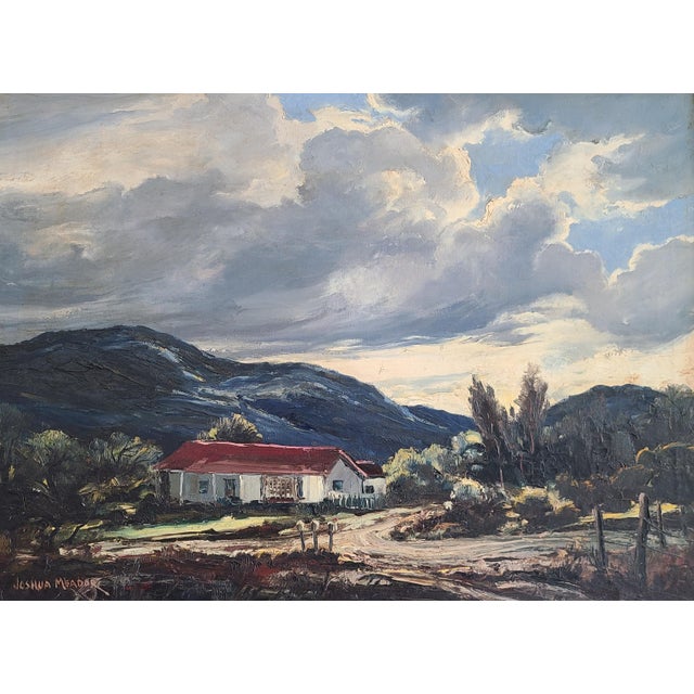 Original, one of a kind oil painting by famed Disney animator Joshua Meador (1911-1965). The medium is oil on canvas....