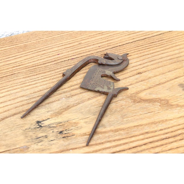 19th Century Antique Verdigris Metal Cutter For Sale - Image 5 of 6