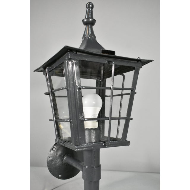 Vintage French Exterior Lantern in Steel, 1920s For Sale - Image 10 of 16