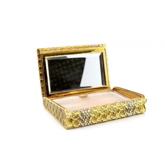 2-Tone Gold Toiletry Box and Lipstick with Mirror and Powder Container by Bucheron For Sale - Image 6 of 16