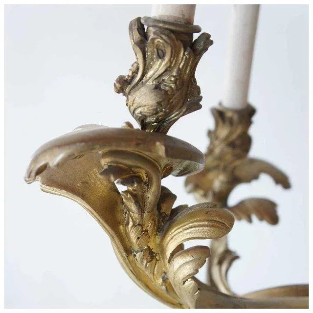 Rococo French Rococo Revival Gilt Bronze Nine-light Chandelier For Sale - Image 3 of 6