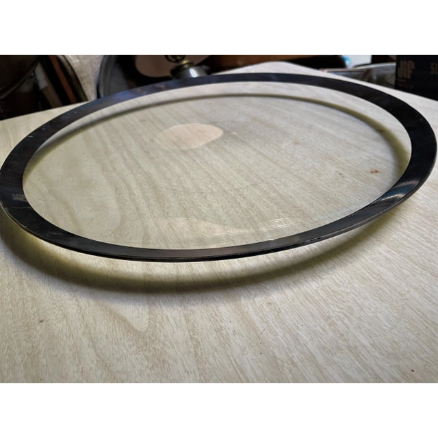 Mid-Century Modern Vintage Dorothy Thorpe Large Round Sterling Silver Overlay Edge Platter/Charger/ Serving Plate For Sale - Image 3 of 3