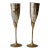 Vintage Brass & Silver Plated Champagne Flutes Pair For Sale