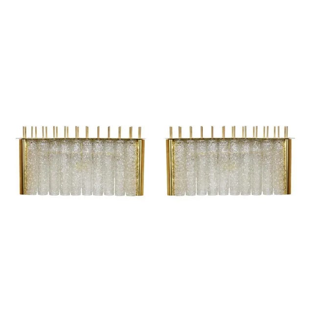 Glass and Brass Tubi Tempio Wall Lights, Set of 2 For Sale - Image 4 of 9