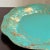 Early-20th Century Hand-Painted Teal & Gold Tole Serving Tray For Sale - Image 9 of 17