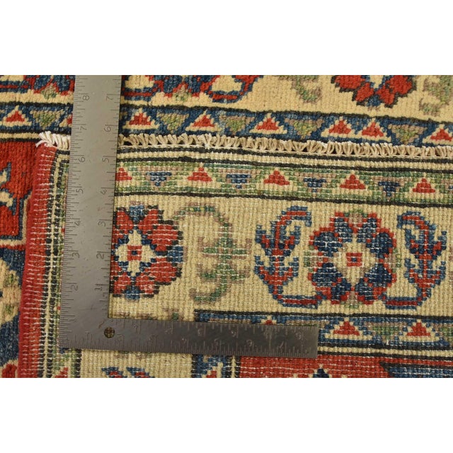 Kazak Rug 2’8” X 4’2” Blue Wool Tribal Hand-Knotted Oriental Carpet For Sale - Image 10 of 10