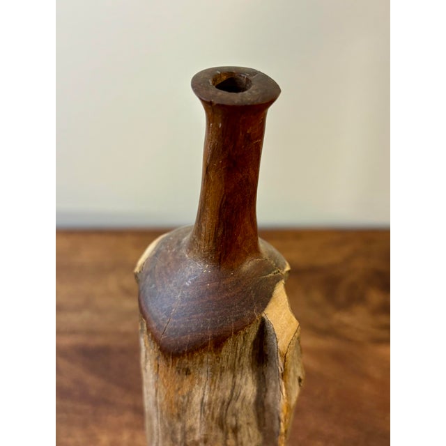 Vintage Organic Modern Sculptural Wood Vase, 1970s For Sale - Image 9 of 10