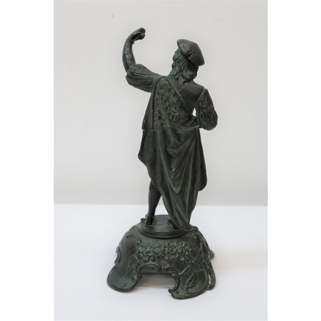 C. Early-mid-20th Century Don Juan Cavalier Green Patinated Spelter Figure