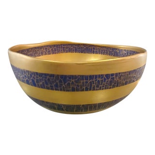 Contemporary Michael Wainwright Pottery Amalfi Gold and Copper Bowl For Sale