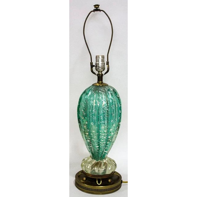 Glass Vintage 1950’s Murano Barovier & Toso Iridized Lamp For Sale - Image 7 of 7
