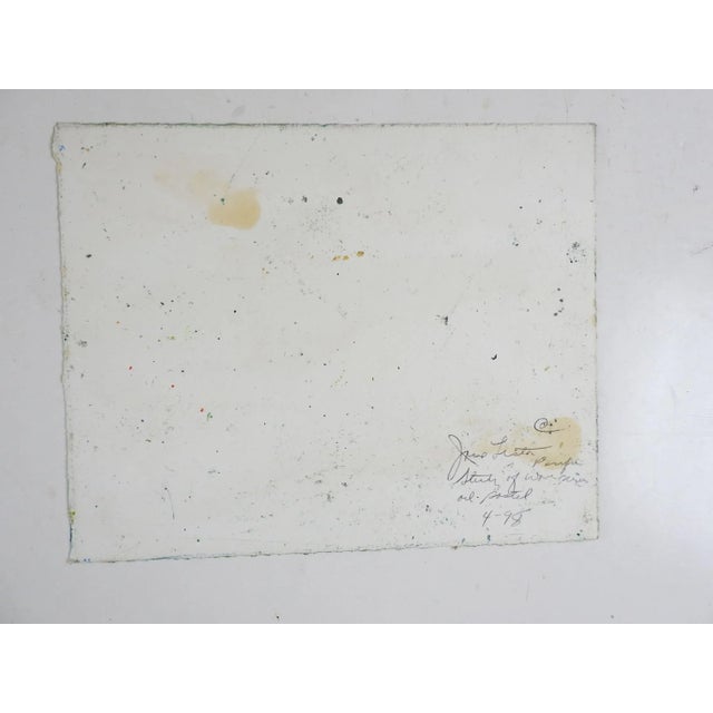 Vintage 1998 oil pastel on paper abstract seascape painting. Signed Jane Lister, titled Study of Wave Series 1998 on...