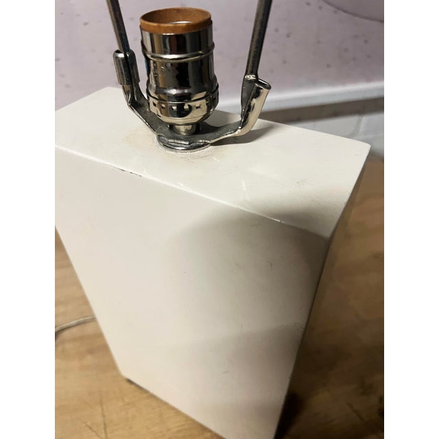 Sculpture Materials 1970s Art Deco 'Bloc' Plaster Like Table Lamp - Attributed to Jean-Michael Frank For Sale - Image 7 of 8