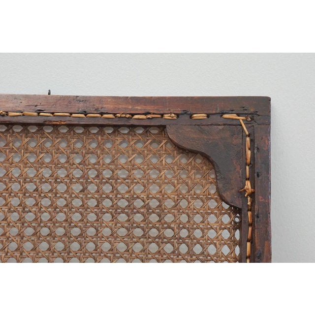Wood Antique Wood and Cane Hamper Side Table For Sale - Image 7 of 8