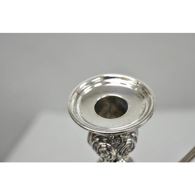 Vintage Wm Rogers & Son Silver Plated 3 Arm Convertible Candelabra - A Pair For Sale - Image 9 of 15