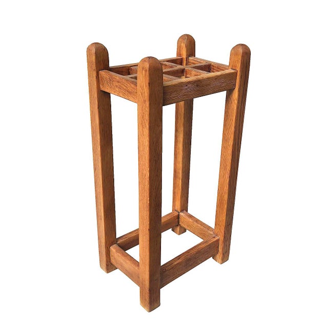 Early 20th Century Arts and Crafts Mission Stickley Style Oak Wood Umbrella Stand For Sale - Image 13 of 17
