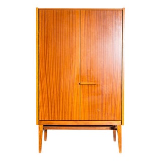 Mid-Century Sapele Shelved Cupboard with Pin Legs, 1960s For Sale