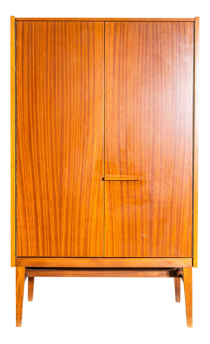 Mid-Century Sapele Shelved Cupboard with Pin Legs, 1960s