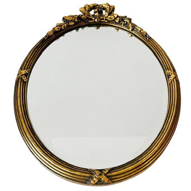 Mid-Century Hollywood Regency Oval Baroque Mirror with Leaf Decoration, 1960s For Sale - Image 6 of 9