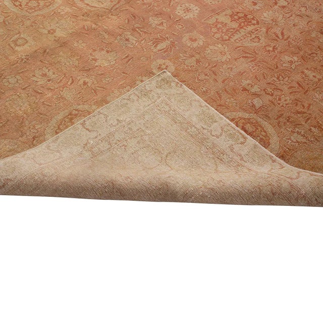 Antique Amritsar Traditional Beige and Pink Wool Floral Rug For Sale In New York - Image 6 of 6